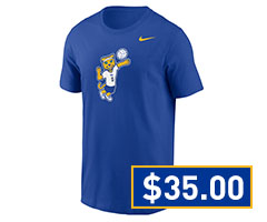 Pitt Panthers Blue Nike Volleyball Roc Core Short Sleeve T Shirt