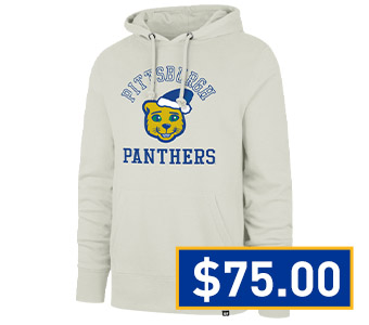 Mens Pitt Panthers Blue 47 Holiday Roc Wind Down Headline Hooded Sweatshirt