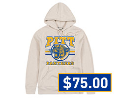 Mens Pitt Panthers Oatmeal Homefield Vintage Logo Roaring Panthers Long Sleeve Fashion Hood
