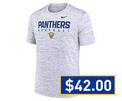 Pitt Panthers White Nike DriFit Baseball Short Sleeve T Shirt