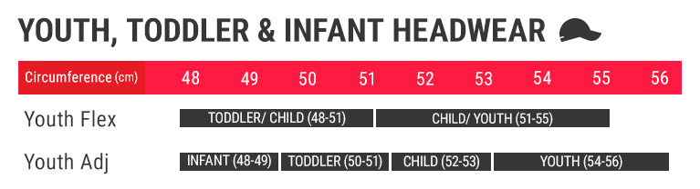 Kids Headwear Size Charts